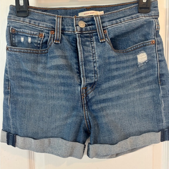 Levi's Pants - Levi's Wedgie Short 27 Light Blue Rolled Cuff Jean Shorts High Rise